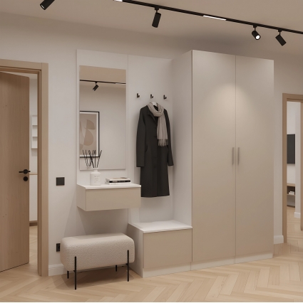 Набор мебели для прихожей "Марсель-107" МР 01-107 В2160 Ш2000 Г420 (ЛДСП Кашемир)